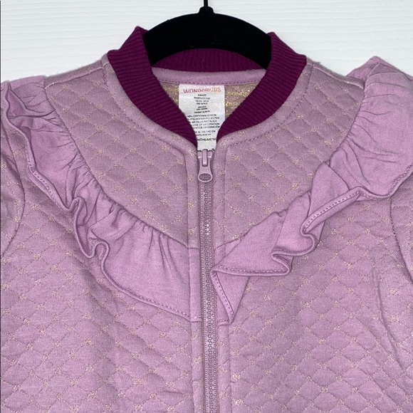 Girls Wonder Kids Purple & Gold zip up sweater - Picture 3 of 7